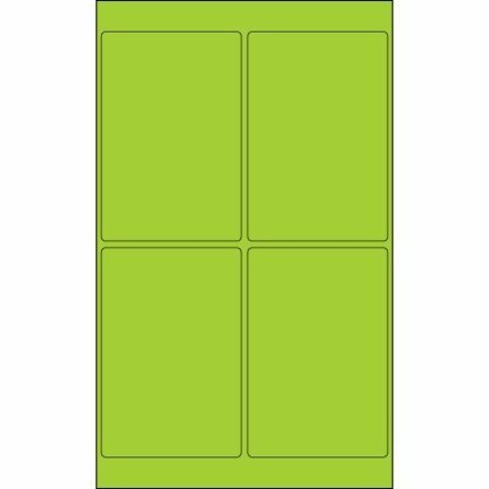 BSC PREFERRED 4 x 6'' Fluorescent Green Rectangle Laser Labels, 400PK S-6229R